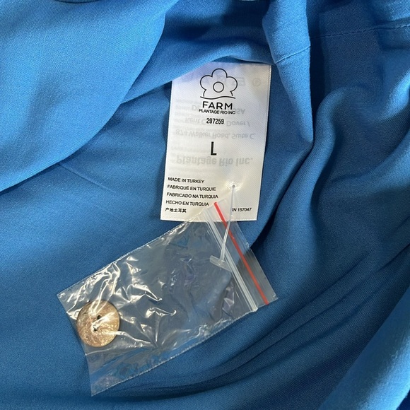 Farm Rio Star Fruit Puff Sleeve Midi Dress Size L NWT - Picture 10 of 15